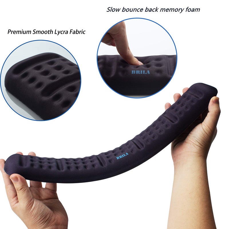 BRILA Upgraded Ergonomic Keyboard Wrist Rest Support Cushion Pad, Comfy Soft Memory Foam Gel Padding Non-Slip Large Keyboard Wrist Hand Elbow Palm Support Pad for Office Work & PC Gaming - Image 3